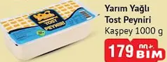 KAŞPEY YARIM YAĞLI TOST PEYNİRİ 1000 G